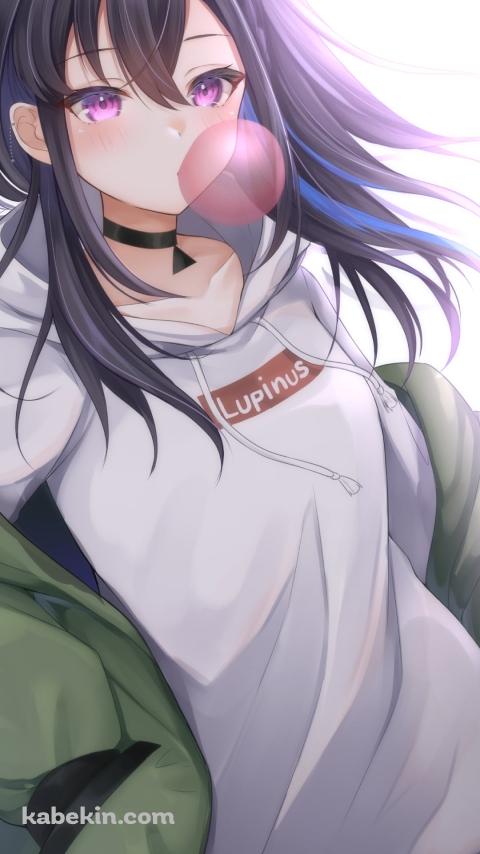 ガム風船を膨らます一ノ瀬うるは / ぶいすぽっ! / バーチャルYouTuber / VtuberのAndroidの壁紙(480px x 854px) スマホ用