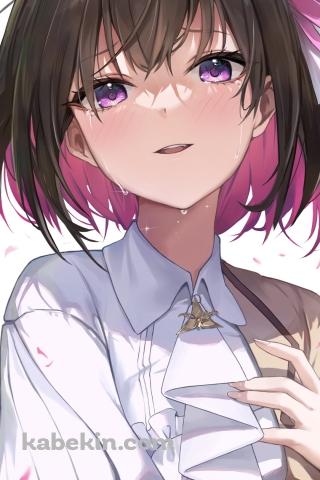 左手を胸元にあてるAZKi / ホロライブ / バーチャルYouTuber / VtuberのAndroidの壁紙(320px x 480px) スマホ用
