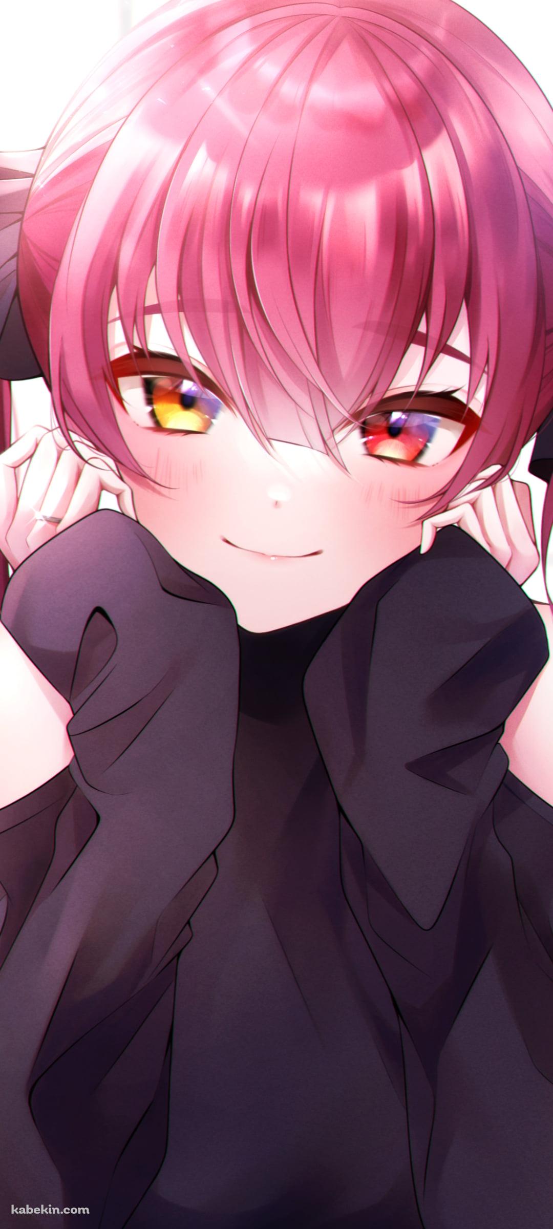 肘をつき頬を赤らめる宝鐘マリン / ホロライブ / バーチャルYouTuber / VtuberのAndroidの壁紙(1080px x 2400px) スマホ用