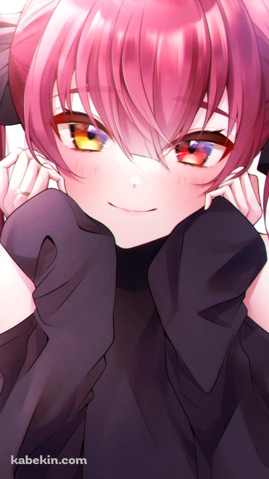 肘をつき頬を赤らめる宝鐘マリン / ホロライブ / バーチャルYouTuber / VtuberのAndroidの壁紙(540px x 960px) スマホ用