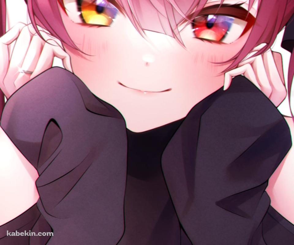 肘をつき頬を赤らめる宝鐘マリン / ホロライブ / バーチャルYouTuber / VtuberのAndroidの壁紙(960px x 800px) スマホ用