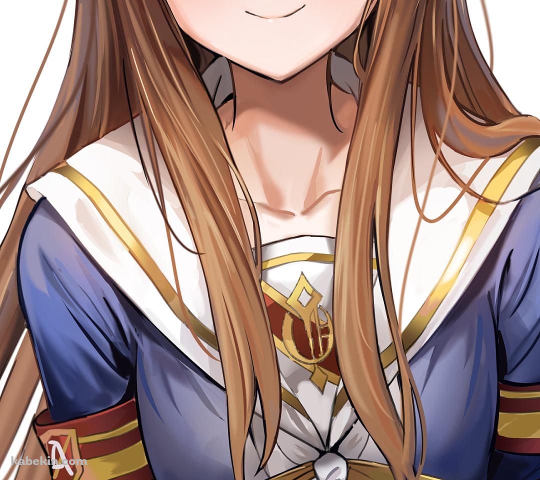 後ろで両手を組み笑顔のグラスワンダー / ウマ娘プリティーダービーのAndroidの壁紙(1080px x 960px) スマホ用