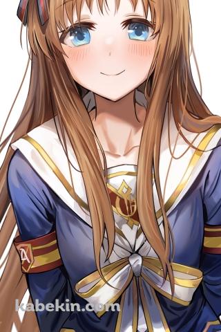 後ろで両手を組み笑顔のグラスワンダー / ウマ娘プリティーダービーのAndroidの壁紙(320px x 480px) スマホ用