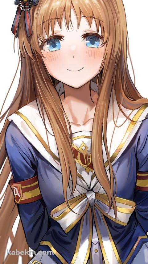 後ろで両手を組み笑顔のグラスワンダー / ウマ娘プリティーダービーのAndroidの壁紙(480px x 854px) スマホ用