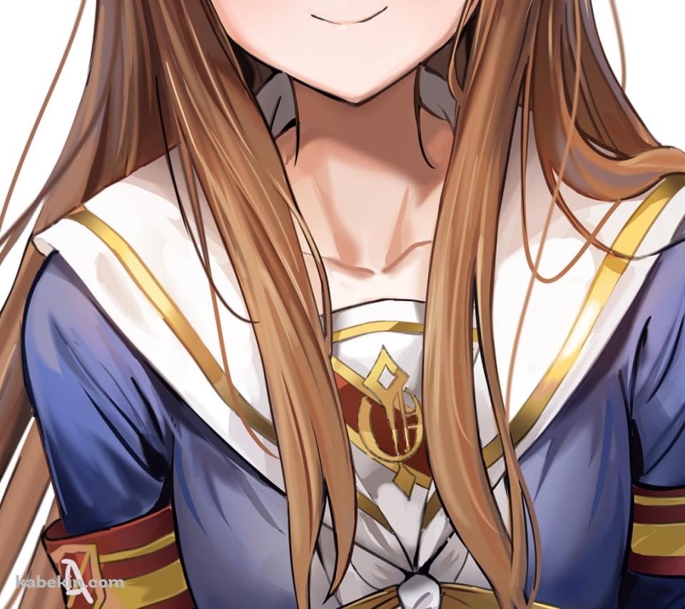 後ろで両手を組み笑顔のグラスワンダー / ウマ娘プリティーダービーのAndroidの壁紙(960px x 854px) スマホ用