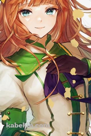 舞い散る銀杏の葉と微笑むサイレンススズカ / ウマ娘プリティーダービーのAndroidの壁紙(320px x 480px) スマホ用