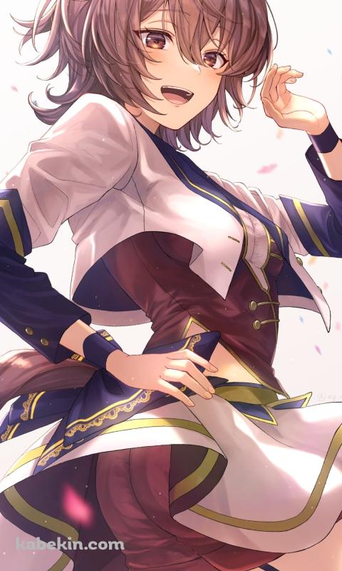 紙吹雪舞う中で手を振るアグネスタキオン / ウマ娘プリティーダービーのAndroidの壁紙(480px x 800px) スマホ用