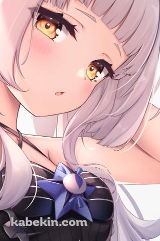 髪を結わく紫咲シオン / ホロライブ / バーチャルYouTuber / VtuberのAndroidの壁紙(320px x 480px) スマホ用