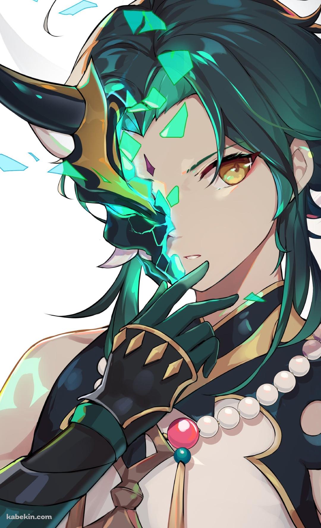 半分が仮面になってるかっこいい魈（しょう） / 原神のAndroidの壁紙(1080px x 1776px) スマホ用