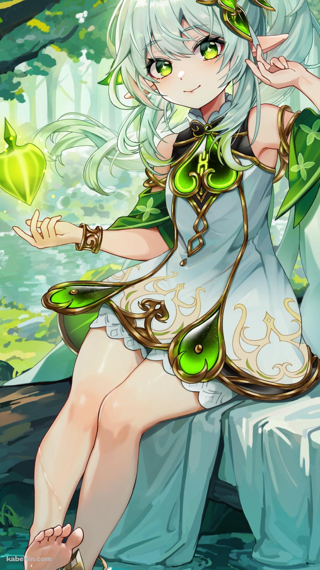 水に足を浸し微笑む可愛いナヒーダ / 原神のAndroidの壁紙(1080px x 1920px) スマホ用