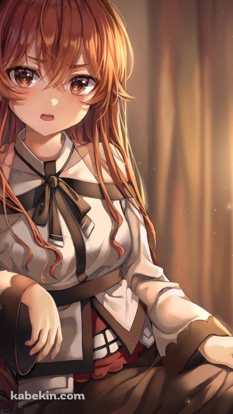 椅子に座ってこちらを見るエリス・ボレアス・グレイラット / ランプ / 無職転生のAndroidの壁紙(480px x 854px) スマホ用