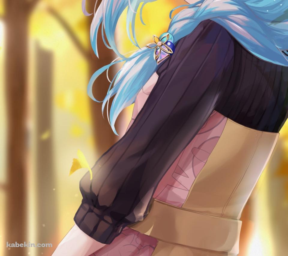 銀杏の並木道とリゼ・ヘルエスタ / にじさんじ / バーチャルYouTuber / VtuberのAndroidの壁紙(960px x 854px) スマホ用