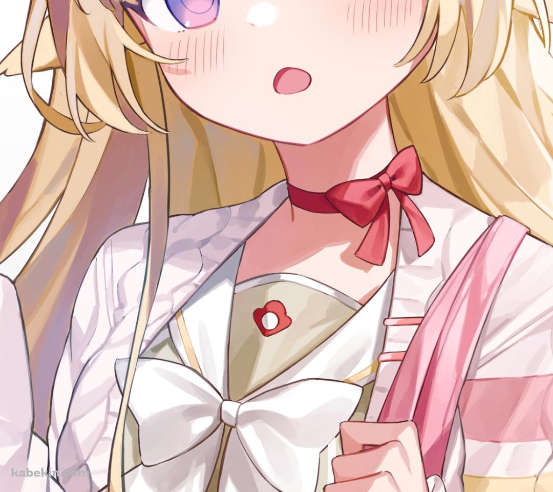 大きなリボンがついている私服姿の可愛い角巻わため（つのまき わため） / ホロライブ / バーチャルYouTuber / VtuberのAndroidの壁紙(1080px x 960px) スマホ用
