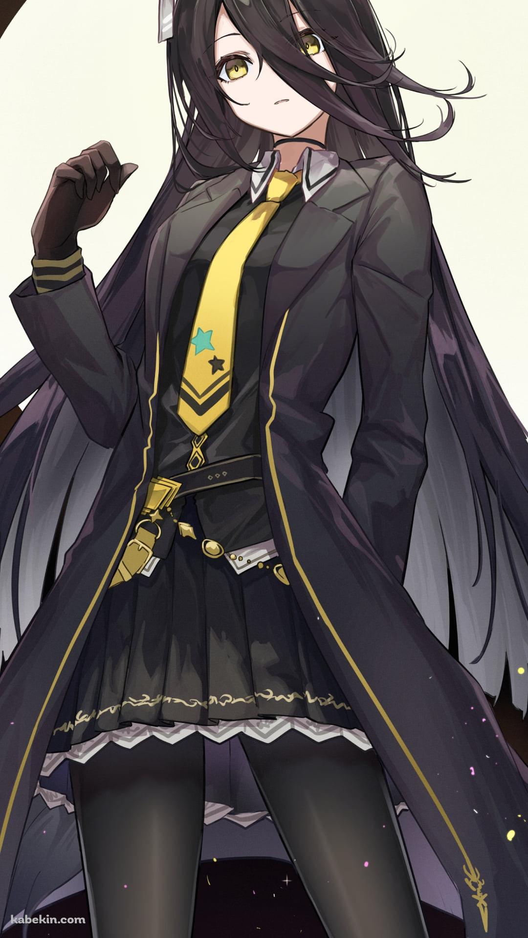 黒い衣装を着たかっこいいマンハッタンカフェ / 満月 / ウマ娘プリティーダービーのAndroidの壁紙(1080px x 1920px) スマホ用