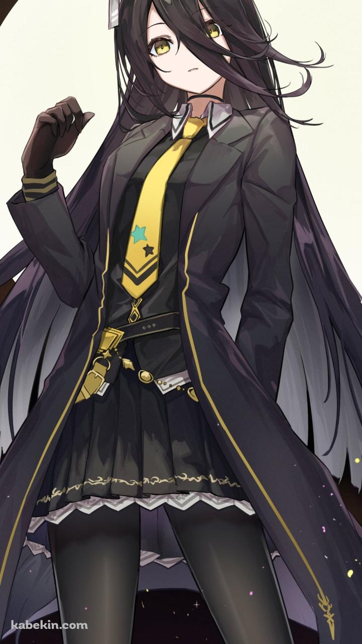 黒い衣装を着たかっこいいマンハッタンカフェ / 満月 / ウマ娘プリティーダービーのAndroidの壁紙(720px x 1280px) スマホ用