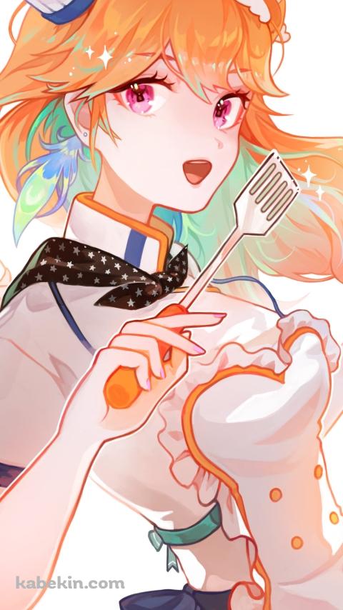 料理をする小鳥遊キアラ（たかなしきあら） / ホロライブ / バーチャルYouTuber / VtuberのAndroidの壁紙(480px x 854px) スマホ用