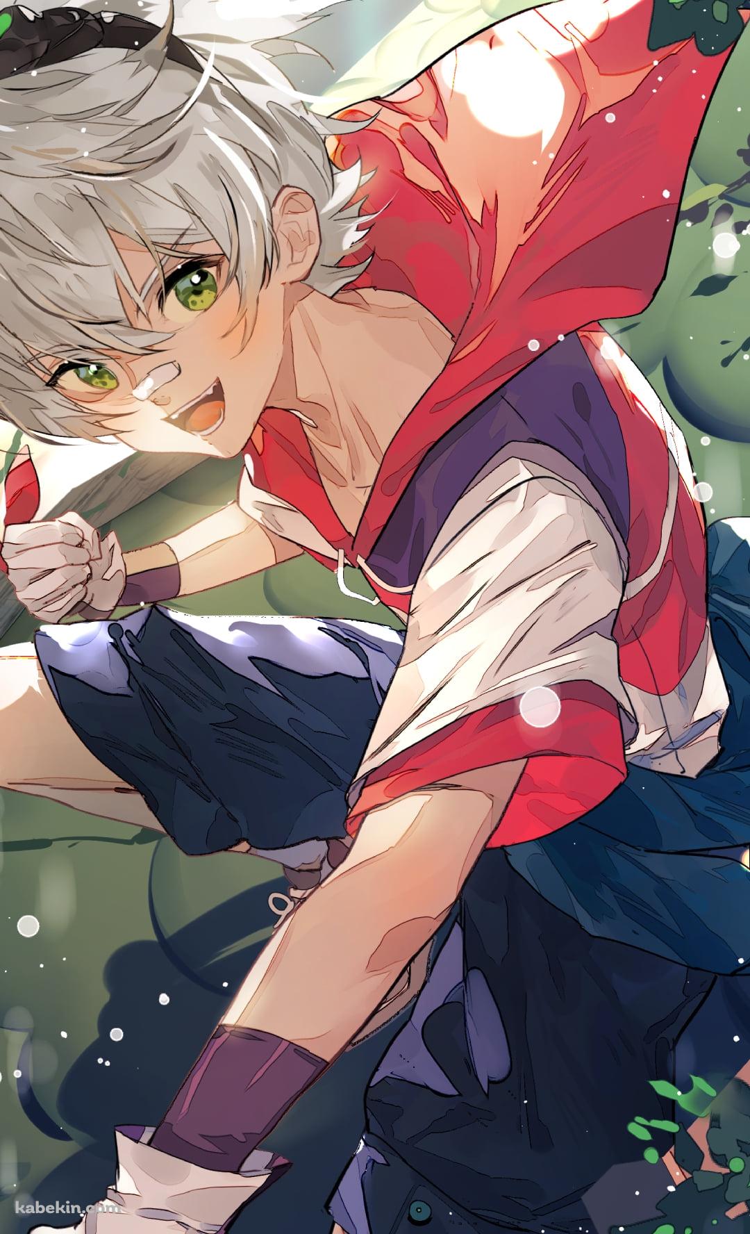 しゃがんでガッツポーズするベネット / 原神のAndroidの壁紙(1080px x 1776px) スマホ用