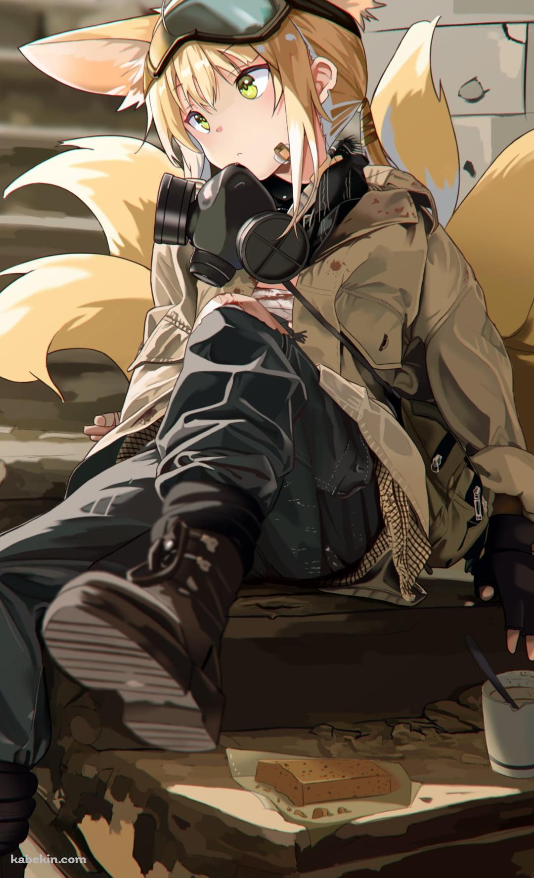 ボロボロの階段に座っているかっこいいスズラン / アークナイツのAndroidの壁紙(1080px x 1776px) スマホ用