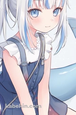 ちょこんと座る可愛いがうる・ぐら / ホロライブ / バーチャルYouTuber / VtuberのAndroidの壁紙(320px x 480px) スマホ用