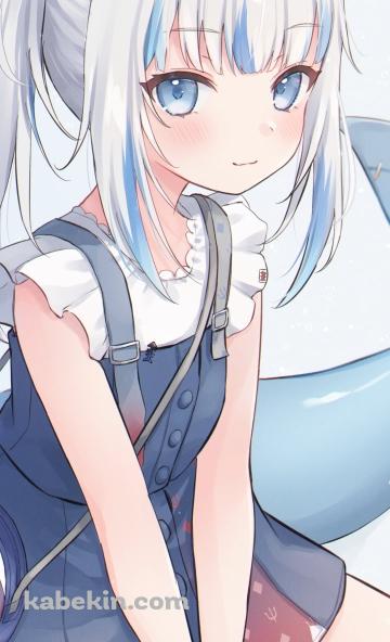 ちょこんと座る可愛いがうる・ぐら / ホロライブ / バーチャルYouTuber / VtuberのAndroidの壁紙(360px x 592px) スマホ用