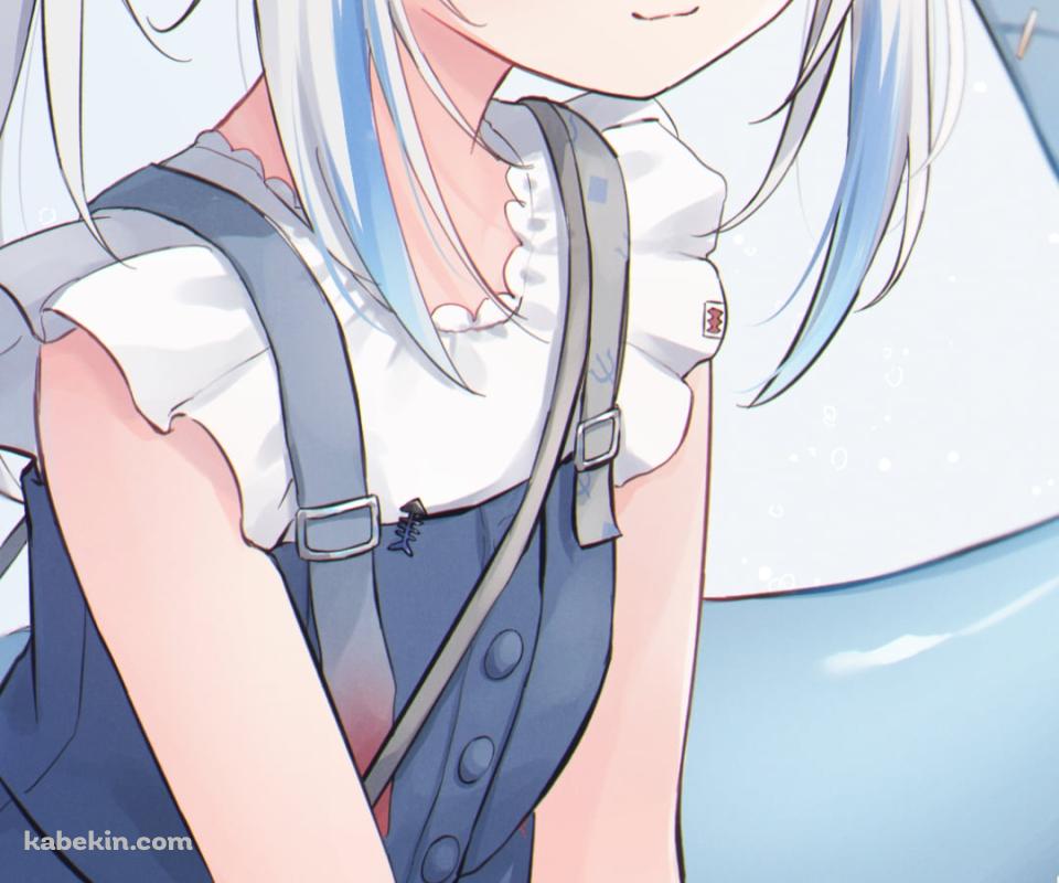 ちょこんと座る可愛いがうる・ぐら / ホロライブ / バーチャルYouTuber / VtuberのAndroidの壁紙(960px x 800px) スマホ用