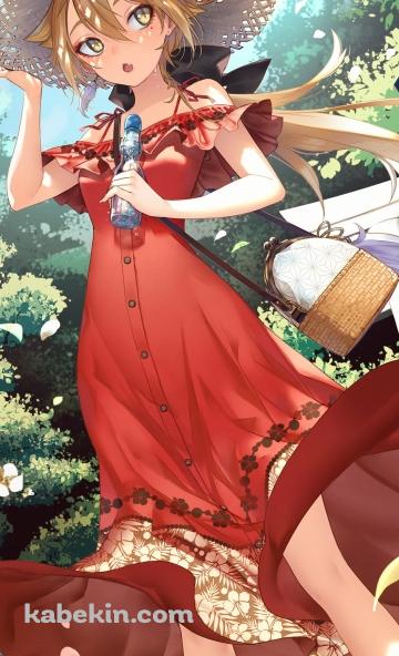 ラムネを持った赤いドレスを着た可愛い伏見ガク / にじさんじ / バーチャルYouTuber / VtuberのAndroidの壁紙(360px x 592px) スマホ用