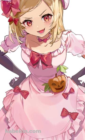 ピンクのドレスを着て腰に手をあてて笑う可愛いラムダデルタ / うみねこのなく頃にのAndroidの壁紙(360px x 592px) スマホ用