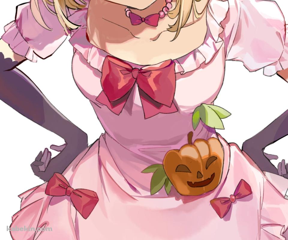 ピンクのドレスを着て腰に手をあてて笑う可愛いラムダデルタ / うみねこのなく頃にのAndroidの壁紙(960px x 800px) スマホ用