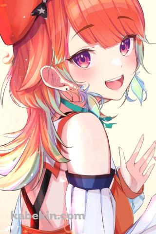 両手を広げて笑う小鳥遊キアラ / ホロライブ / バーチャルYouTuber / VtuberのAndroidの壁紙(320px x 480px) スマホ用