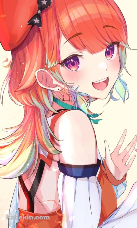 両手を広げて笑う小鳥遊キアラ / ホロライブ / バーチャルYouTuber / VtuberのAndroidの壁紙(480px x 800px) スマホ用