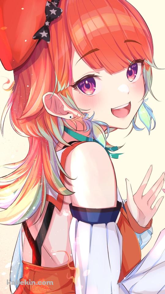 両手を広げて笑う小鳥遊キアラ / ホロライブ / バーチャルYouTuber / VtuberのAndroidの壁紙(540px x 960px) スマホ用
