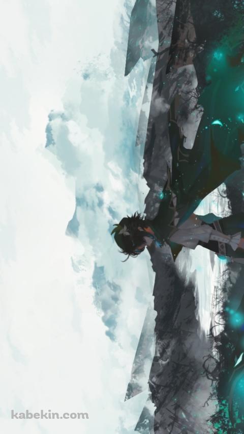 霧に包まれた大地で俯くウェンティ / かっこいい / 原神のAndroidの壁紙(480px x 854px) スマホ用