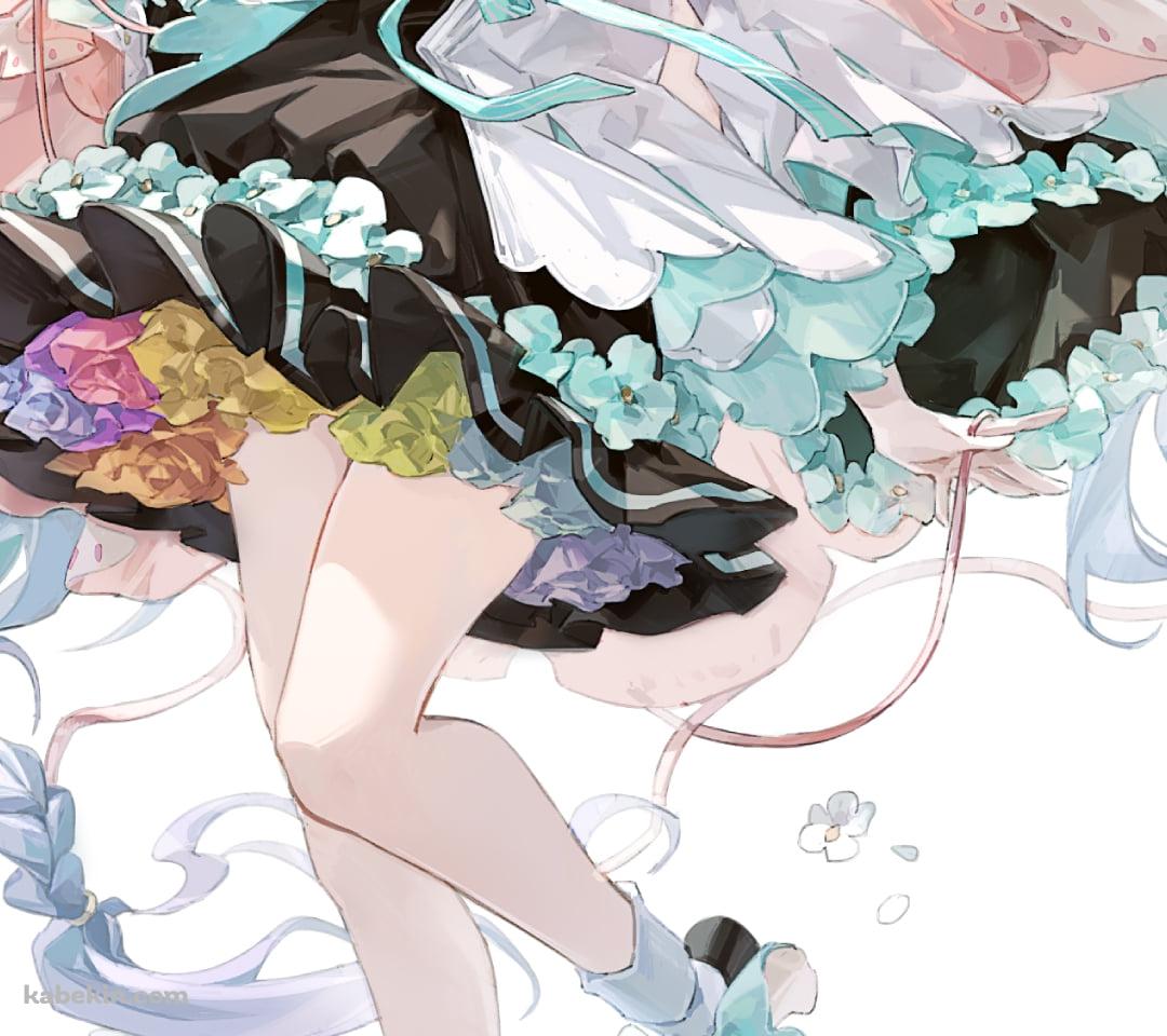 淡い色調で描かれた可愛い初音ミク / パステル調 / マジカルミライ / ボカロ / ボーカロイドのAndroidの壁紙(1080px x 960px) スマホ用