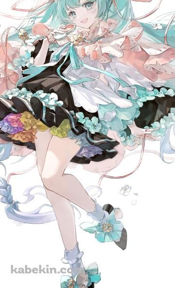 淡い色調で描かれた可愛い初音ミク / パステル調 / マジカルミライ / ボカロ / ボーカロイドのAndroidの壁紙(360px x 592px) スマホ用