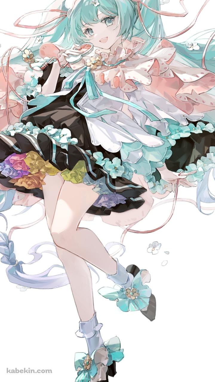 淡い色調で描かれた可愛い初音ミク / パステル調 / マジカルミライ / ボカロ / ボーカロイドのAndroidの壁紙(720px x 1280px) スマホ用