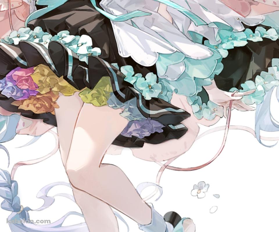 淡い色調で描かれた可愛い初音ミク / パステル調 / マジカルミライ / ボカロ / ボーカロイドのAndroidの壁紙(960px x 800px) スマホ用
