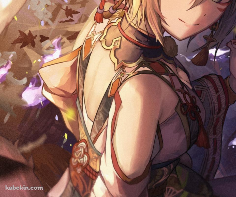 手で狐を作りこちらに微笑む塩見周子（しおみ しゅうこ） / アイドルマスターシンデレラガールズのAndroidの壁紙(960px x 800px) スマホ用