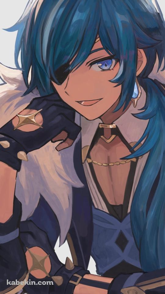 右ひじをついて笑うガイア・アルベリヒ / 原神のAndroidの壁紙(540px x 960px) スマホ用