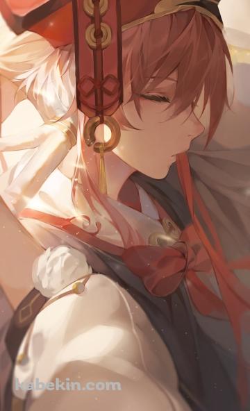 目をつぶる煙緋（えんひ） / 原神のAndroidの壁紙(360px x 592px) スマホ用