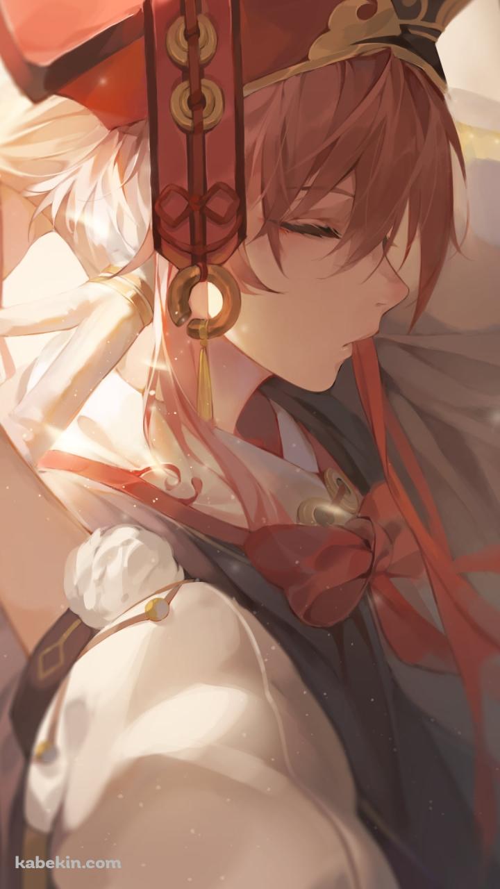 目をつぶる煙緋（えんひ） / 原神のAndroidの壁紙(720px x 1280px) スマホ用