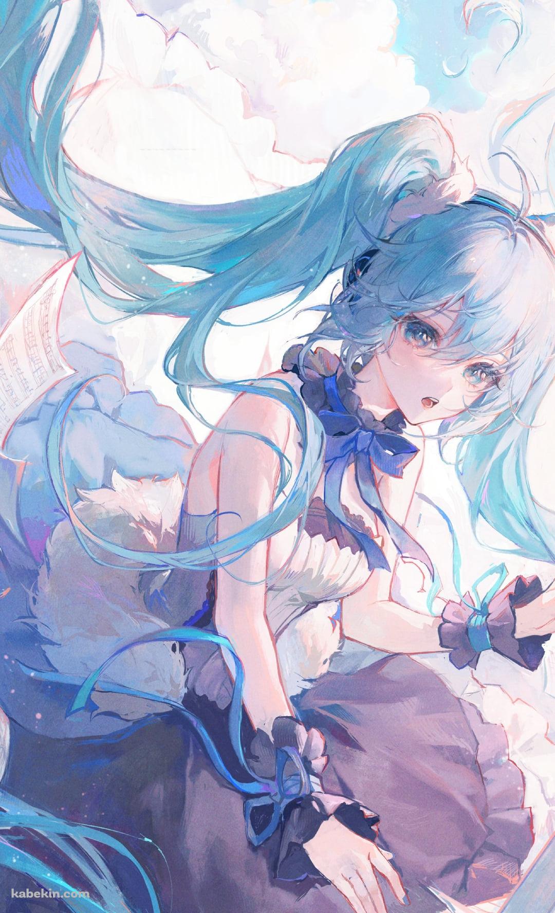 雲の上でピアノを弾く初音ミク / ボカロ / ボーカロイドのAndroidの壁紙(1080px x 1776px) スマホ用