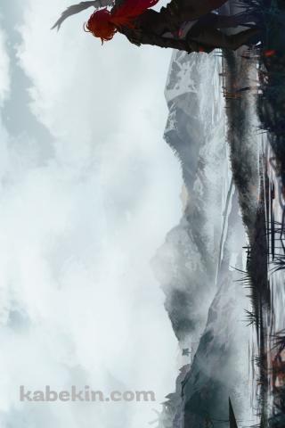 霧に包まれた大地を見つめるディルック・ラグヴィンドの後ろ姿 / 鷹 / かっこいい / 原神のAndroidの壁紙(320px x 480px) スマホ用
