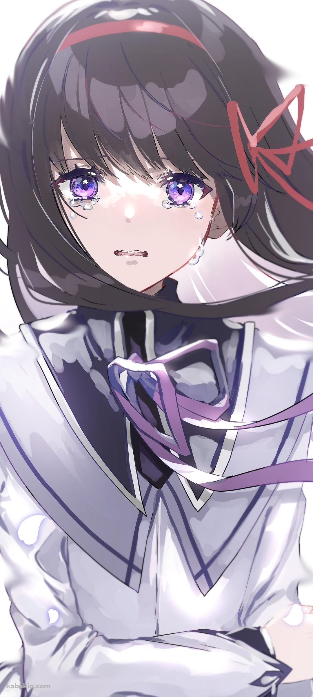 涙する暁美ほむら / 魔法少女まどか☆マギカのAndroidの壁紙(1080px x 2400px) スマホ用