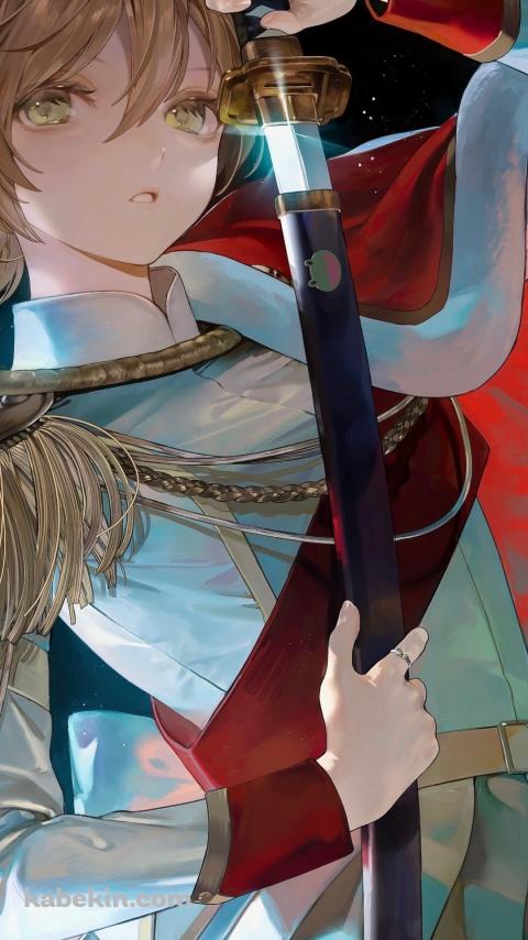 日本刀を抜刀する大場なな / 少女☆歌劇 レヴュースタァライトのAndroidの壁紙(480px x 854px) スマホ用