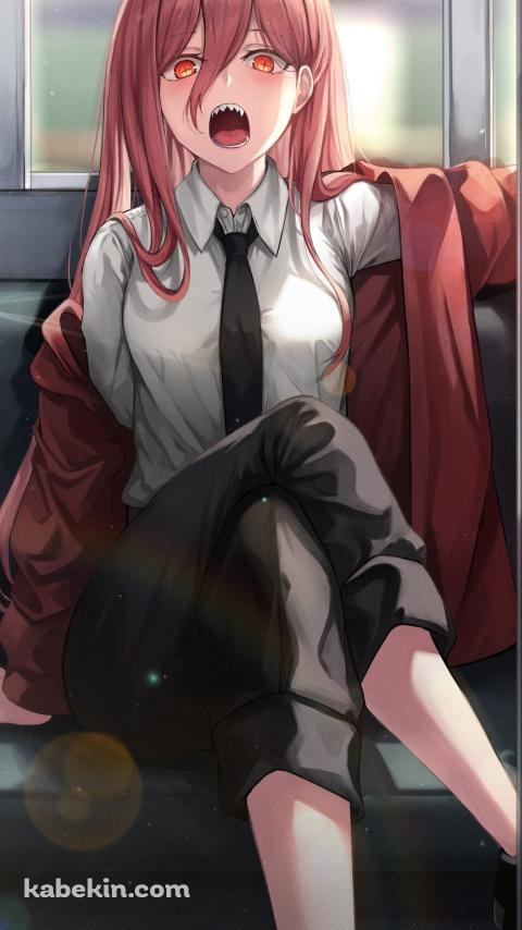 電車に乗った口を大きく開けたパワー / チェンソーマンのAndroidの壁紙(480px x 854px) スマホ用