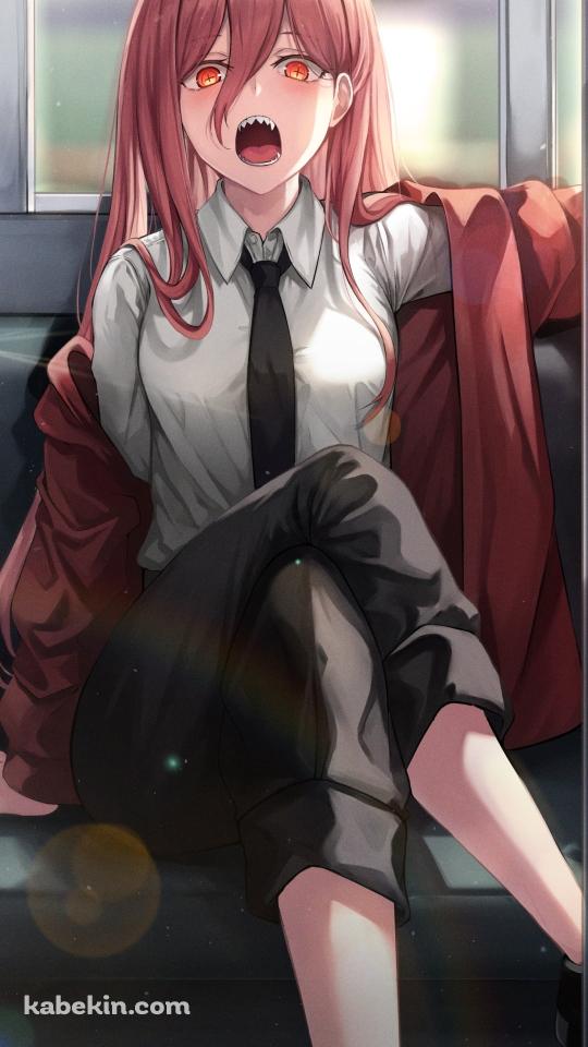 電車に乗った口を大きく開けたパワー / チェンソーマンのAndroidの壁紙(540px x 960px) スマホ用