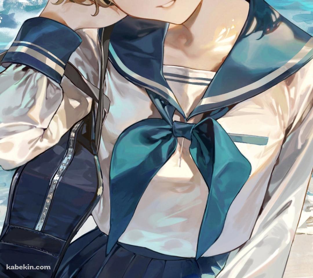 セーラー服を着た可愛い大場なな / 海辺 / 少女☆歌劇 レヴュースタァライトのAndroidの壁紙(1080px x 960px) スマホ用