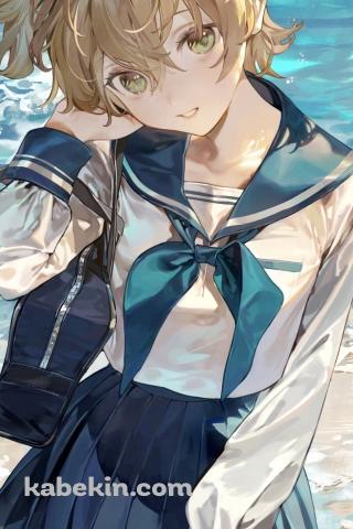 セーラー服を着た可愛い大場なな / 海辺 / 少女☆歌劇 レヴュースタァライトのAndroidの壁紙(320px x 480px) スマホ用
