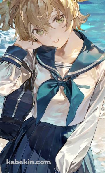 セーラー服を着た可愛い大場なな / 海辺 / 少女☆歌劇 レヴュースタァライトのAndroidの壁紙(360px x 592px) スマホ用