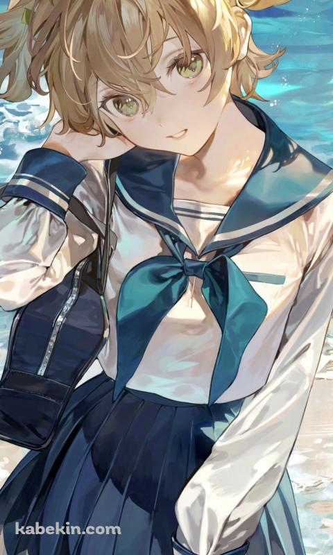 セーラー服を着た可愛い大場なな / 海辺 / 少女☆歌劇 レヴュースタァライトのAndroidの壁紙(480px x 800px) スマホ用